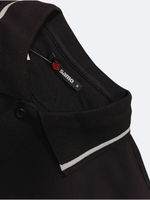 5246 Футболка-поло мужская супрем с лайкрой черный (56-3XL)