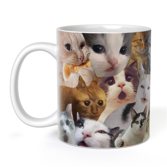 Кружка керамическая Мемные коты 2 (оладушка), 330 мл