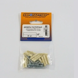 Дюбель распорный 4х20мм PND с шурупом 2,5х25мм, нейлоновый Европартнер (20 шт.)