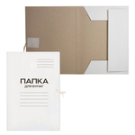 Папка с завязками Workmate А4, 220 г/м2, белая, немелованный картон