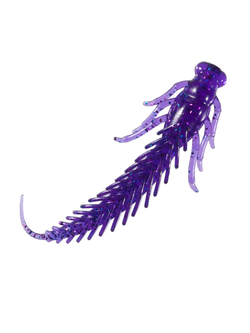 Приманка ZUB-LARVA  60мм(2,4")-7шт, (цвет 610) фиолетовый с блестками