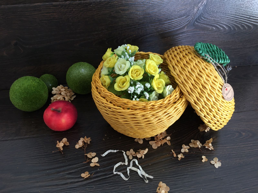 Корзина для хранения плетёная "Яблоко"