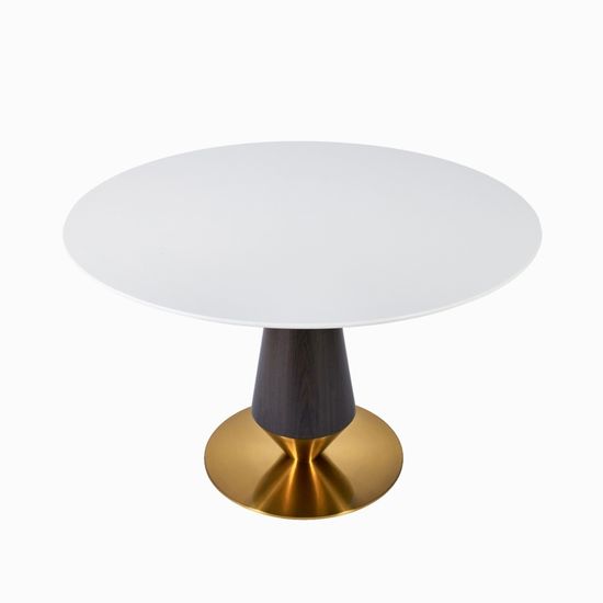 Обеденный стол New Island диаметр 120 белый/черный