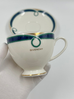 Чайная пара с сине-зелёной каймой Givenchy by Yamaka