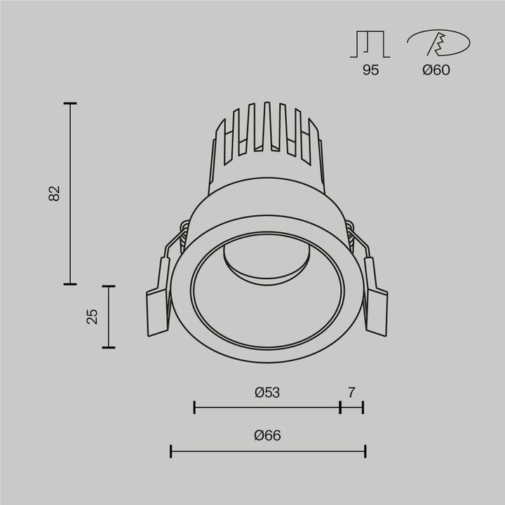 Встраиваемый светильник Maytoni Technical Dip DL115-10W-4K-B