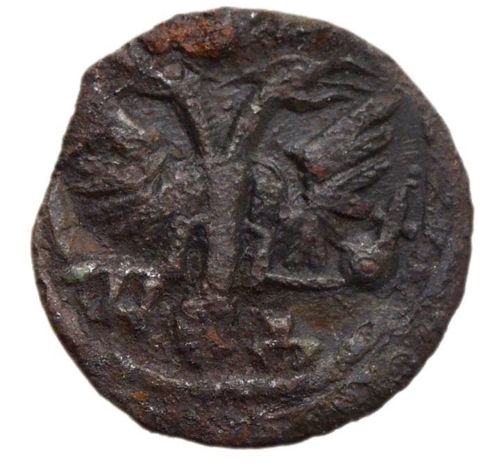Полушка 1720 Петр I НД год славянскими буквами