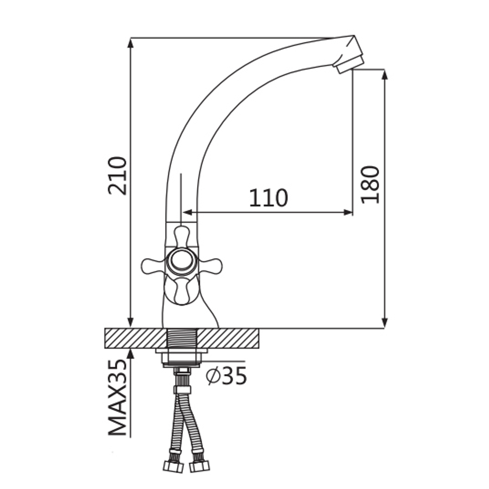 Смеситель для кухни Oute T50 T5013BA-7