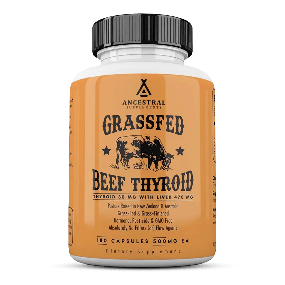 Ancestral Supplements - Grass fed Beef Thyroid 180 capsules 500mg