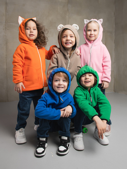 Толстовка флисовая "Котенок" розовый