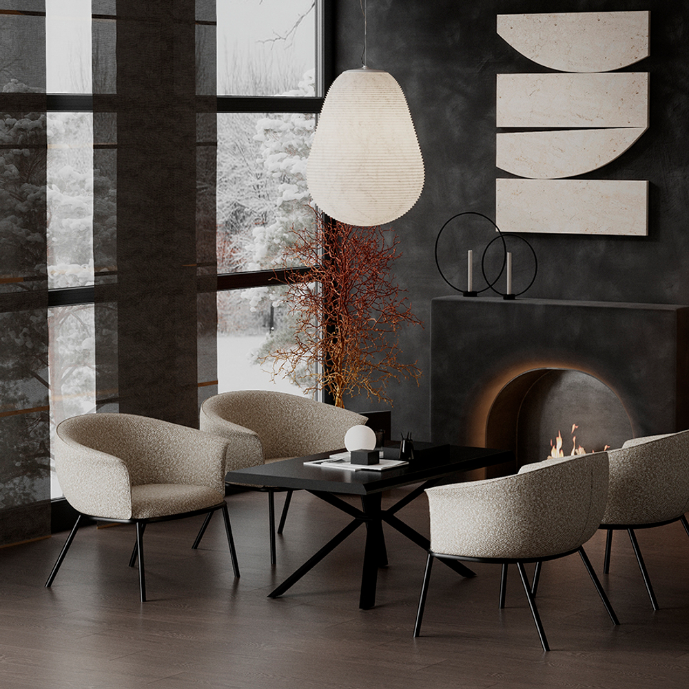 Лаунж-кресло Bergenson Bjorn Paal, букле, серое