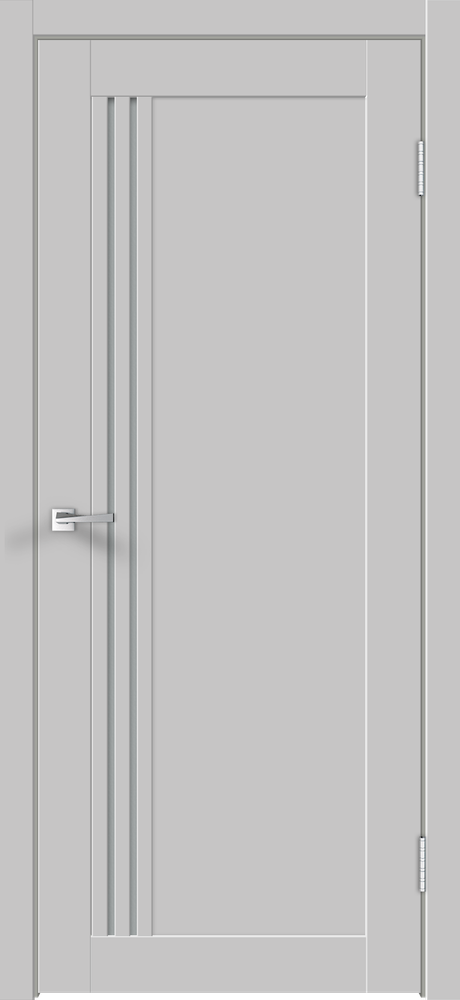 Дверное полотно Экошпон XLINE 8 700х2000 цвет Серый Эмалит стекло Мателюкс