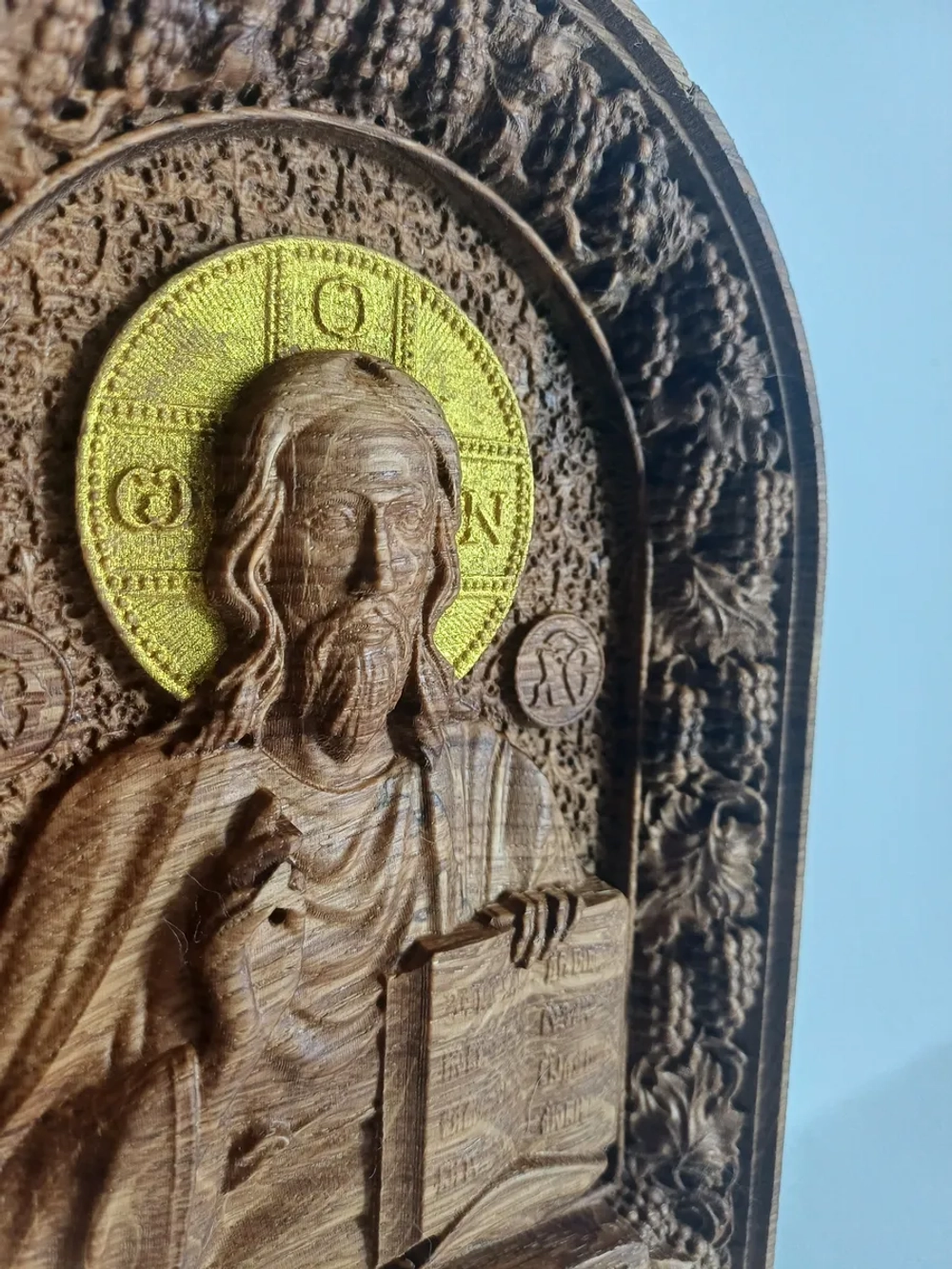 Освященная Икона «Господь Вседержитель» из дуба 19×14 см