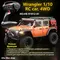 Wrangler 1/10 RC car HB-1012-1, 4WD , с радиоприемником 2,4 ГГц,зарядным устройством и аккумулятором,блокировкой дифференциала,оранжевый.