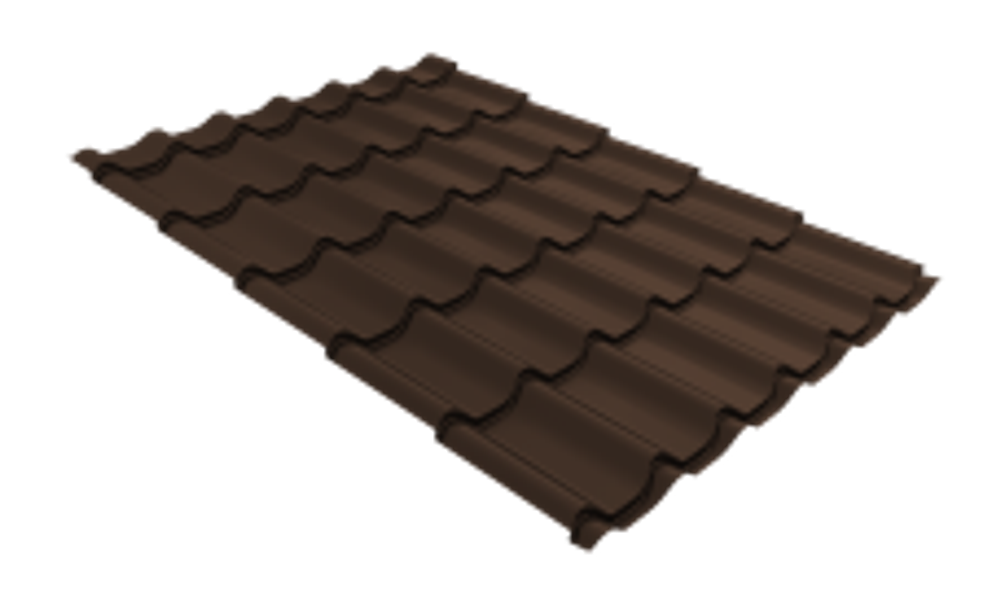 Металлочерепица Классик ("Classic") 0,5 RAL 8017 шоколад глянец