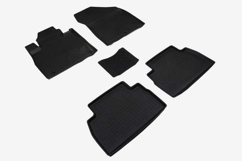 Резиновые коврики с высоким бортом для Hyundai Santa Fe IV (5 мест) 2018-2020, Seintex.95836