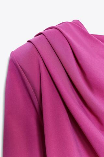 ZARA ТОП СО СБОРКАМИ И ПОДПЛЕЧНИКАМИ, РОЗОВЫЙ