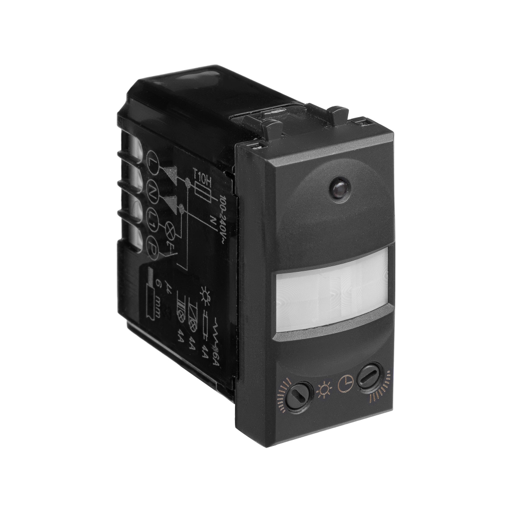 Датчик движения модульный, "Avanti", "Черный матовый", 1 модуль