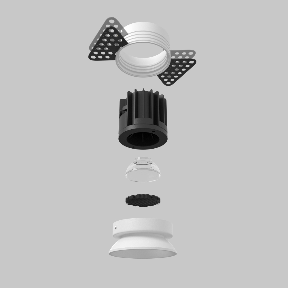 Встраиваемый светодиодный светильник Maytoni Round DL058-7W2.7K-TRS-W