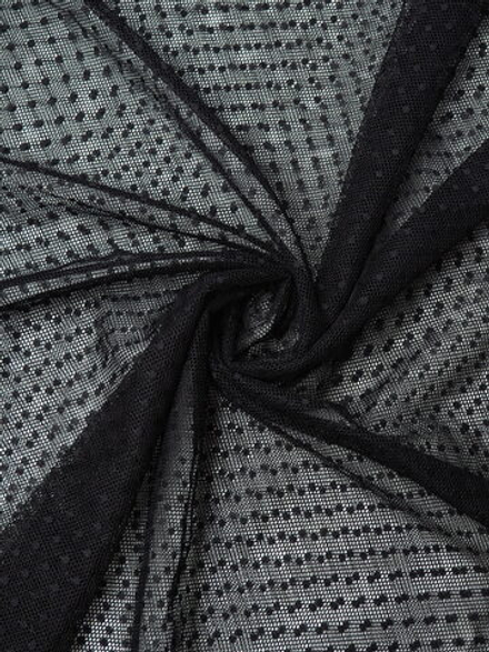 Сетка эластичная горошек в ромбик черная метражом