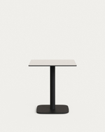 Dina Уличный стол белый на черном металлическом основании 68 x 68 x 70 см