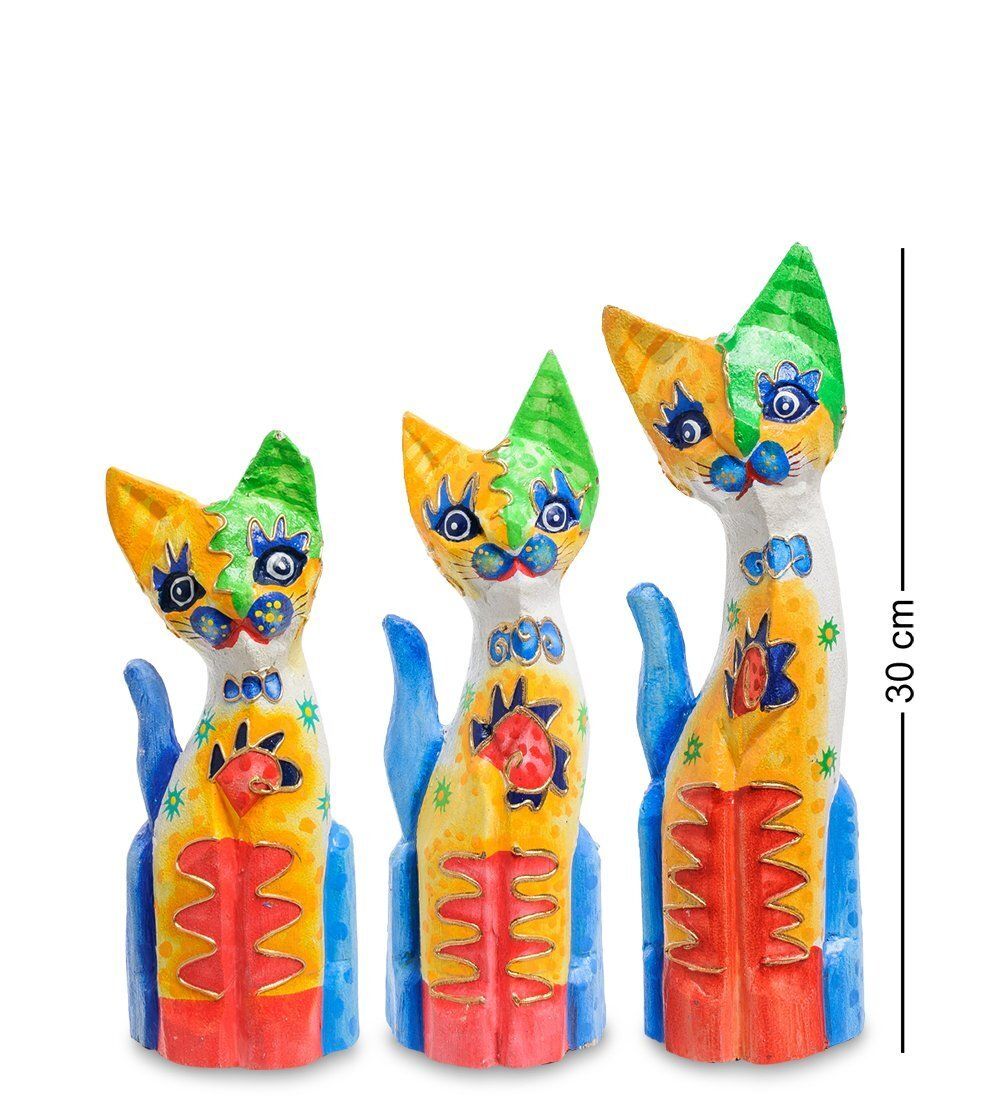Decor and Gift 99-275 Фигурка «Кошка» н-р из трех 30,25,20 см (албезия, о.Бали)