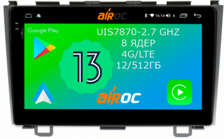 Магнитола для Honda CR-V 2006-2012 - Airoc 2K AU-1903 на Android 13, TS20, 12/512Гб, SIM-слот