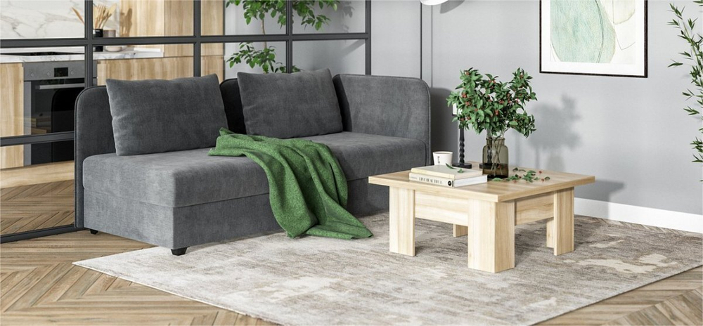 Тахта Ирис Велюр Монолит серый