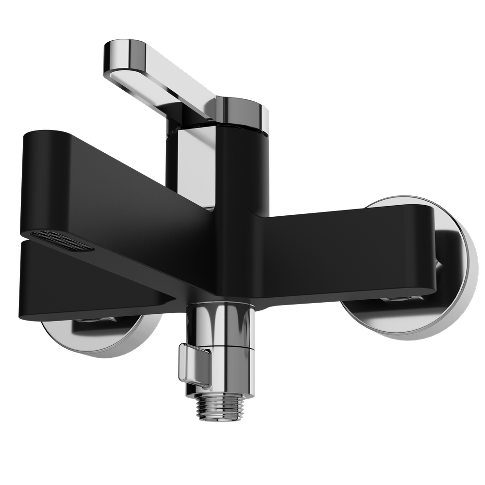 Смеситель для ванны с душем STWORKI Лександ S09100BC матовый черный, хром