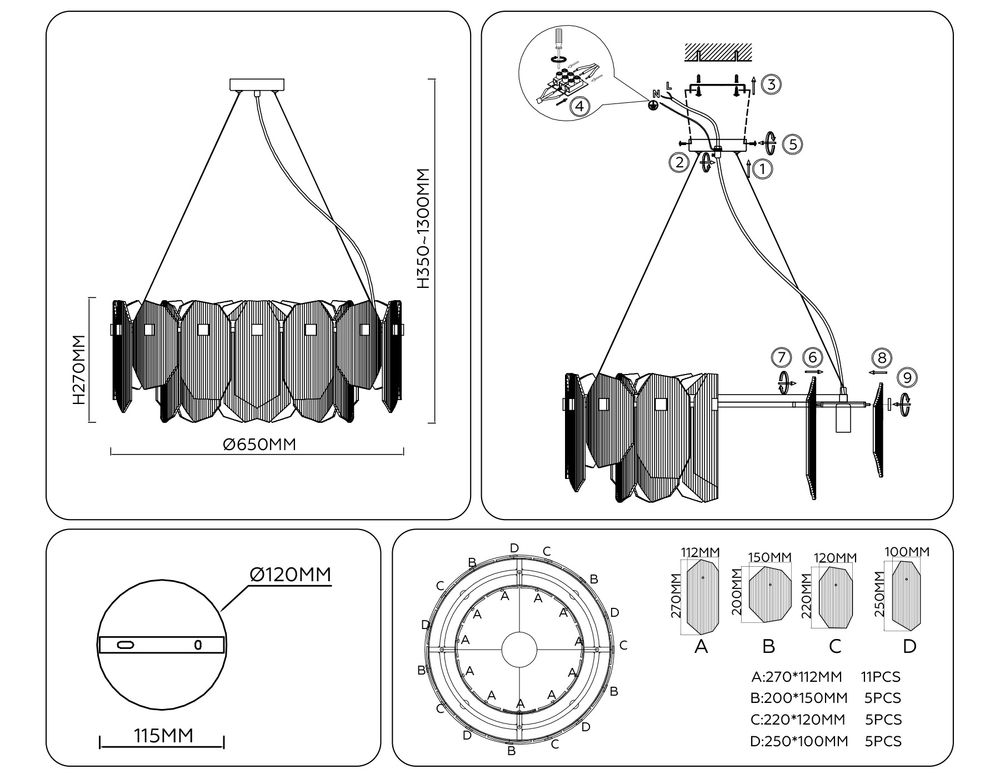 Ambrella Подвесной светильник Crystal LH31253