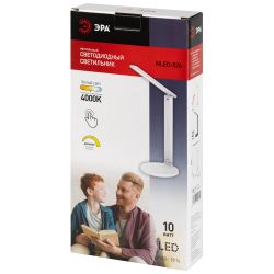 Настольный светильник ЭРА NLED-526-10W-W светодиодный белый | Светодиодные настольные лампы