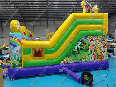 Коммерческий надувной батут "Русские сказки", 5x5x3.5 м.