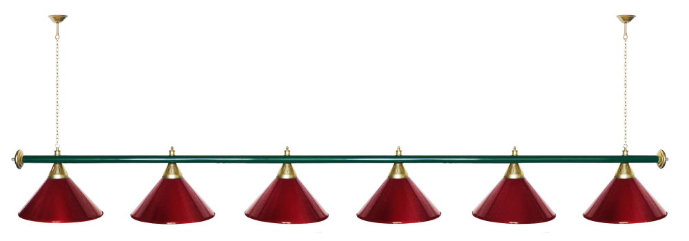 Лампа STARTBILLIARDS 6 пл. (плафоны золотые,штанга золотая,фурнитура золото)