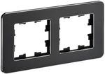BRITE Рамка 2-местная РУ-2-1-Бр металл черный RE IEK