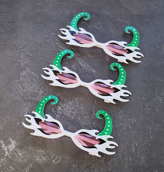 Очки Черт жёлтые с зелёным