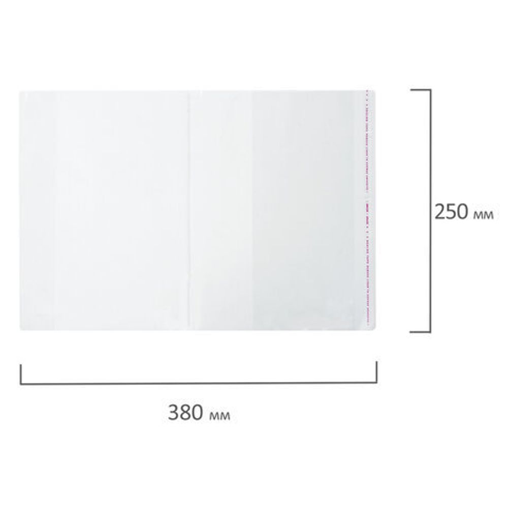 Обложка ПП 250x380 мм для учебников, ПИФАГОР, универсальная, КЛЕЙКИЙ КРАЙ, 80 мкм, штрих-код, 229354