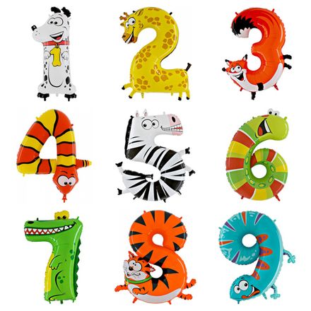 Цифры 102 см "В виде животных"