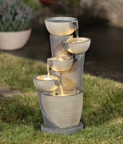 Waterfall Садовый фонтан с подсветкой "ДоРеМиФаСоль"