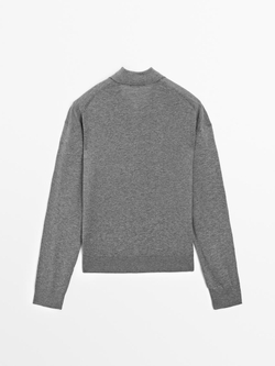 Massimo Dutti Свитер с воротником поло, серый