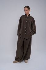 Костюм из тенсела с брюками аладинами.