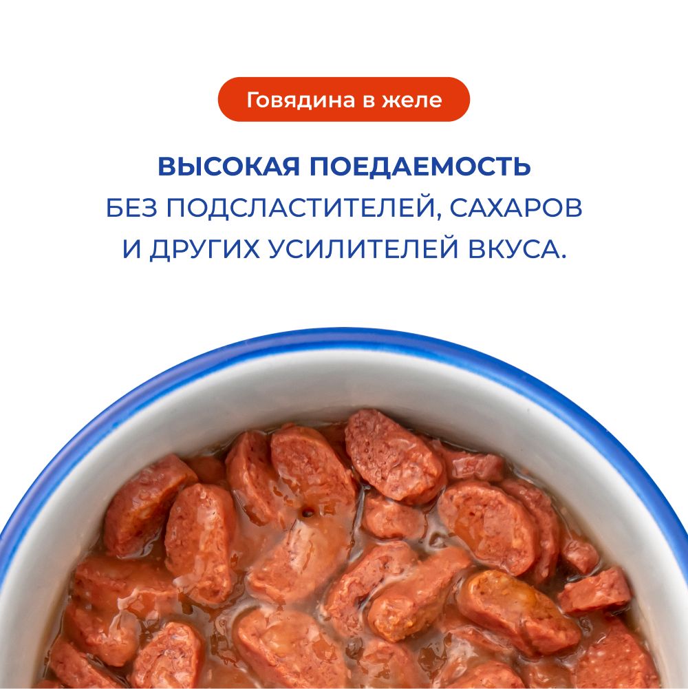 Пауч Jarvi для стерилизованных кошек, говядина, кусочки в желе