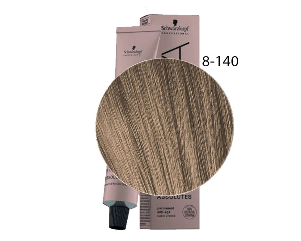 Schwarzkopf Professional краска для волос Игора Absolutes тон 8-140 Светлый русый сандрэ бежевый натуральный 60мл