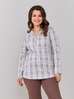 Блузка БЛ-22/клетка-рогожкабирюза