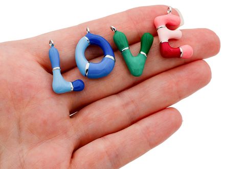 Подвеска "Буква" цветная эмаль (в ассортименте)