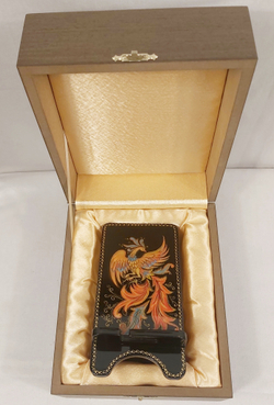 Сувенирная подставка для телефона с росписью Палех "Жар-птица"