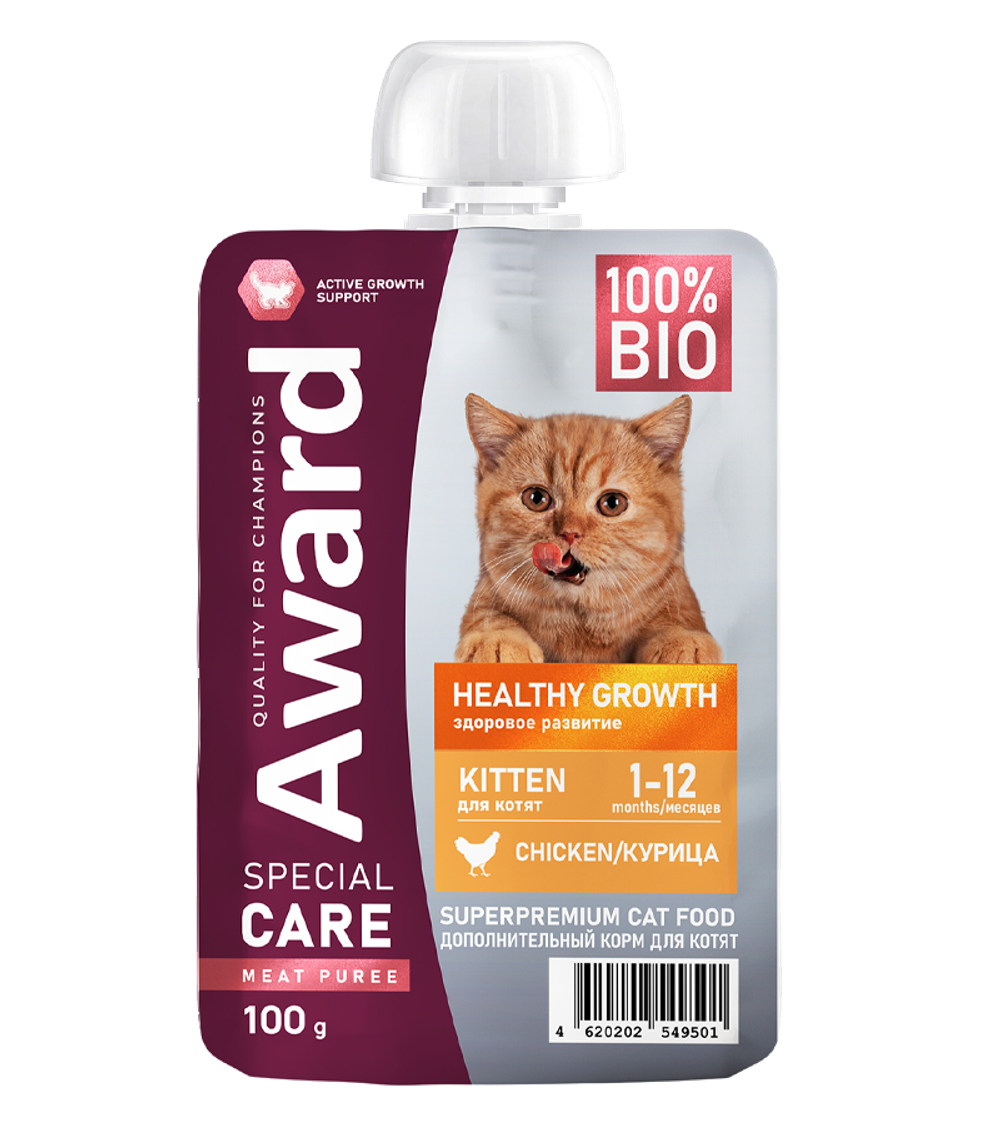 Award Special Care Healthy Growth "Пюре" для котят от 1 месяца из мяса курицы 100гр.