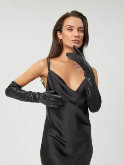 Перчатки длинные глиттер