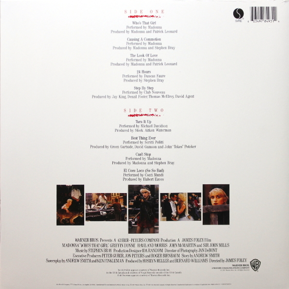 Soundtrack / Madonna: Who's That Girl (Clear Vinyl)(LP)