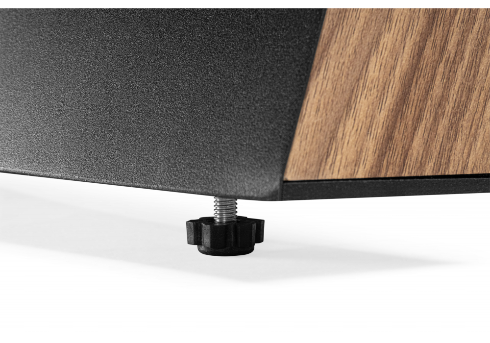 Керамический стол Woodville Симмонс 180(260)x90 statuario titan gloss, черный, орех дуб монтана