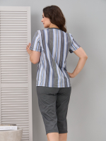 Пижама с бриджами КД-61/разноцветная-полоса