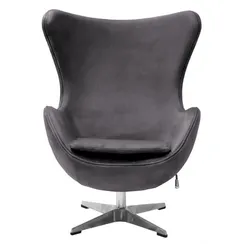 Кресло Egg, темно-серая искусственная замша